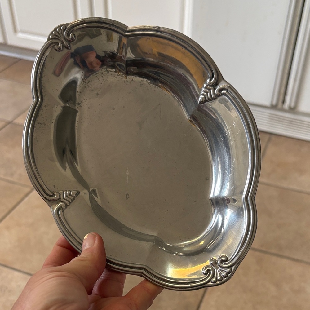 Lenox Silver-Tone Decorative Serving Dish as is